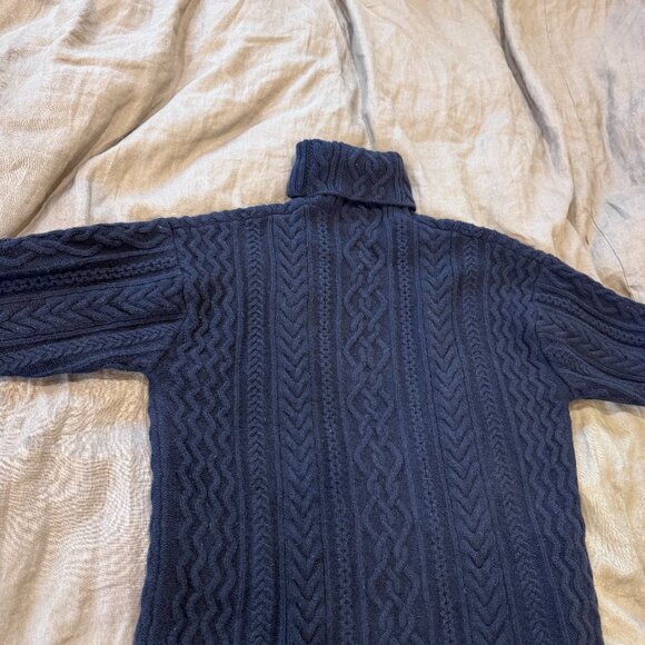 Ralph Lauren Collection Cable-Knit Turtleneck Merino Wool & Cashmere – Inky Navy - Picture 2 of 8